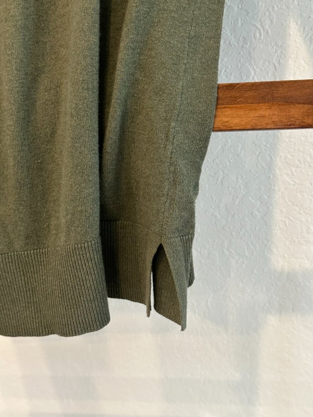 LOFT Outlet Hunter Green Long Sleeve Tunic Sweater Small Textured Sleeves - Picture 9 of 13